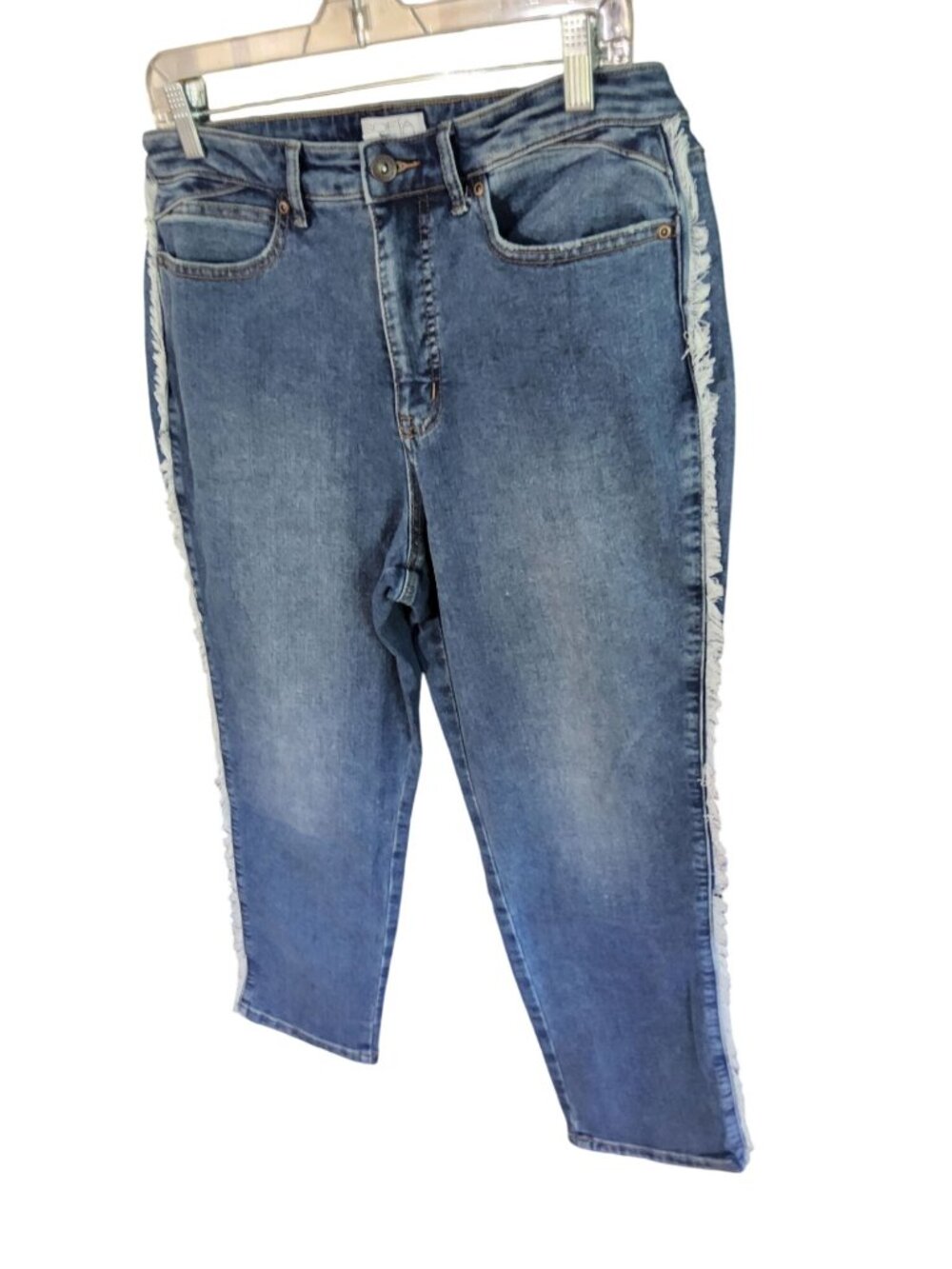 New Sofia Vegara Womens Freyed Stretch Curvy High Rise Girlfriend Blue Jeans Siz - Picture 2 of 6